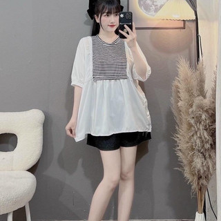 Áo bầu xinh, áo bầu đẹp thời trang form babydoll rộng chất lụa Hàn mềm nhẹ- AH52