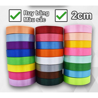 Ruy Băng Lụa Nhiều Màu Bản 2cm - Cuộn 22m