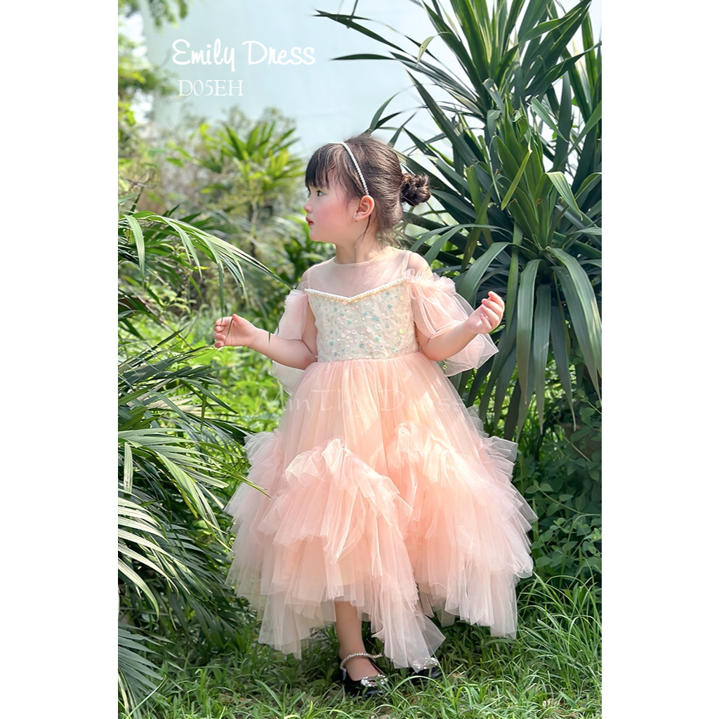 [Emily Dress] Váy Công Chúa Cho Bé Gái Màu Hồng Cao Cấp