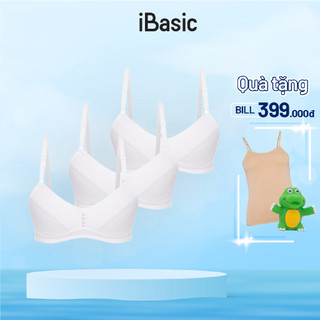 Combo 3 áo ngực học sinh cotton cài sau iBasic VA107