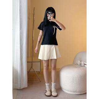 Áo babytee thun tăm dày dặn nơ ruy băng "Pinkk" The Famous