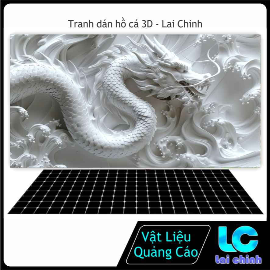 Tranh Dán Hồ Cá 3D Decal có sẵn keo, Tranh Dán Bể Cá Thủy Sinh, Bể Cá Rồng
