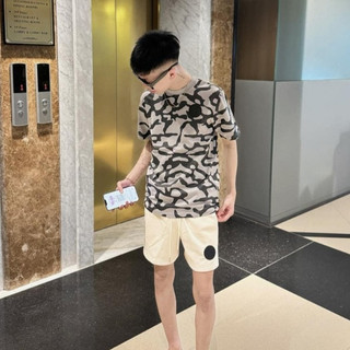 Bộ hè nam nữ paris bò sữa áo chất liệu cotton mềm mịn quần nỉ da cá dày dặn thời trang mùa hè