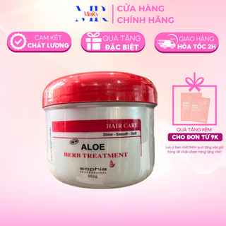 Kem hấp tóc thảo dược Aloe Herb Treatment Sophia Professional 500ml phục hồi tóc hư tổn tóc yếu | HAIRSHOP MINRY