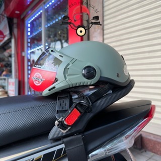 Mũ bảo hiểm nửa đầu GRS A33K chính hãng (Tặng bộ ốc kính) có kính chắn gió, ngăn bụi,chống tia UV.