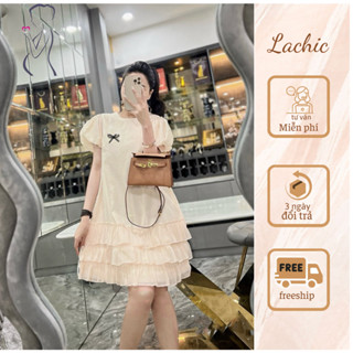 Váy bầu dáng suông thiết kế bèo tầng xinh xắn thiết kế Lachic V42 