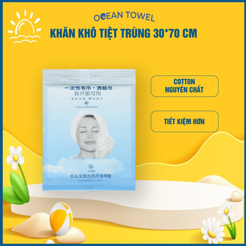 Khăn Mặt Dùng 1 Lần❣️Freeship❣️Khăn Tắm Khăn Mặt Du Lịch - Khăn Mặt Khô 30X70Cm 100% Cotton Thấm Hút Nước