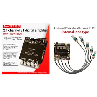 Zk-st21 bảng khuếch đại công suất bluetooth 2.1 kênh 100w + 100w + 200w hai lõi ti nguyên bản tpa3221