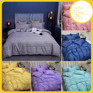 Bộ chăn ga gối cotton sọc khách sạn 3F, nhiều mầu sắc lựa chọn tặng thêm vỏ gối ôm giá 30k