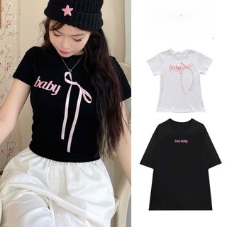 Áo thun cặp thêu chữ BABY LOVE cho nam nữ form rộng chất cotton mỏng nhẹ - BUN222