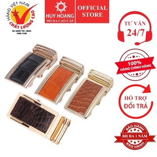 Đầu khóa da cá sấu Huy Hoàng 3,5 phân đầu vàng màu đen, nâu đất, vàng, nâu đỏ HP9213-14-15-16