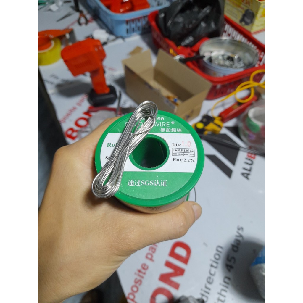 Thiếc hàn không chì, nhẹ lửa 0.8mm cuộn 3m
