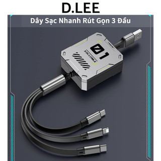 Dây sạc nhanh 100w ba đầu rút gọn ba trong một - dlee