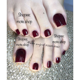 Nailbox chân sơn trơn tone đỏ đô và đỏ tươi - xem bảng màu ở ảnh số 5 ]