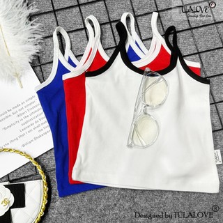  Áo 2 Dây Cho Bé Gái Phối Màu Vải Zip Form Ôm Dáng Cực Xinh Áo Dây Cho Bé Gái Tulalove 