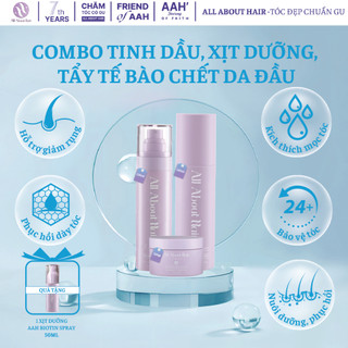  AAH Combo 3SP Tinh Dầu, Tẩy Tế Bào Chết, Xịt Dưỡng - Oil, Scalp Scrub, Spray