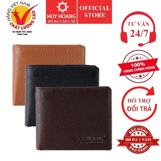 Ví nam Huy Hoàng da bò mini màu da, đen, nâu HP2125-26-27
