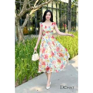 Váy hoa xòe du lịch VH095