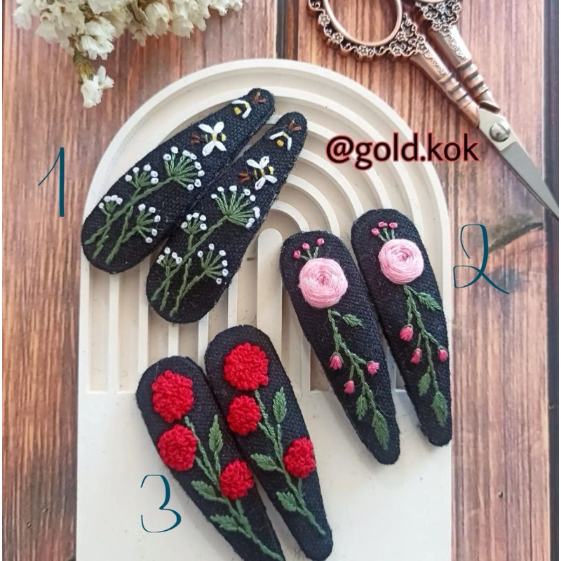 Combo 2 kẹp tóc thêu tay thủ công (HandMade by Pong)
