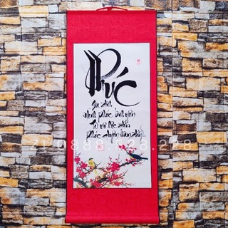 Tranh thư pháp chữ Phúc đẹp 35x80cm