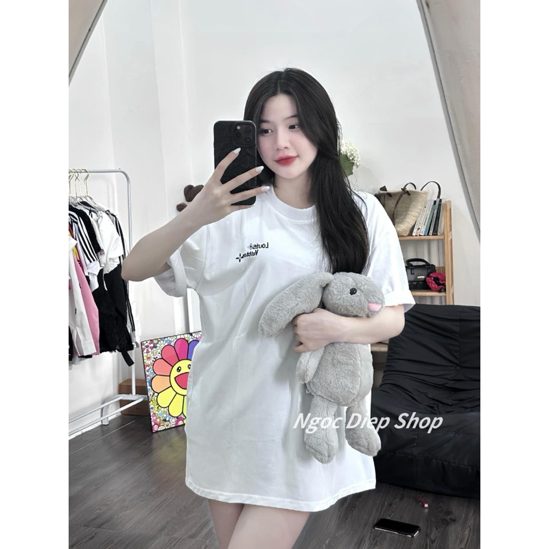 ÁO PHÔNG LV CHỮ THÊU [HÀNG SẴN]