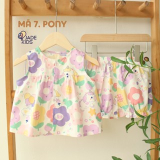 Đồ bộ cho bé gái JADEKIDS | Bộ đồ 3 lỗ bé gái họa tiết xinh yêu thoáng mát cho bé từ 7kg tới 17kg