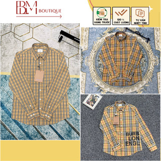 Áo Sơ Mi Nam Burberry Dài Tay Hoạ Tiết Kẻ Caro Kẻ To Kẻ Nhỏ In Chữ - Áo Sơ Mi BBR Nam Nữ Cao Cấp SM