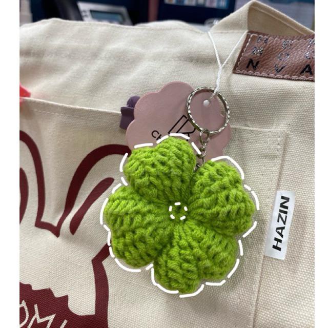 MÓC KHOÁ CỎ 4 LÁ MAY MẮN, móc khoá len handmade, móc khoá may mắn, queen of tears, móc khoá xinh