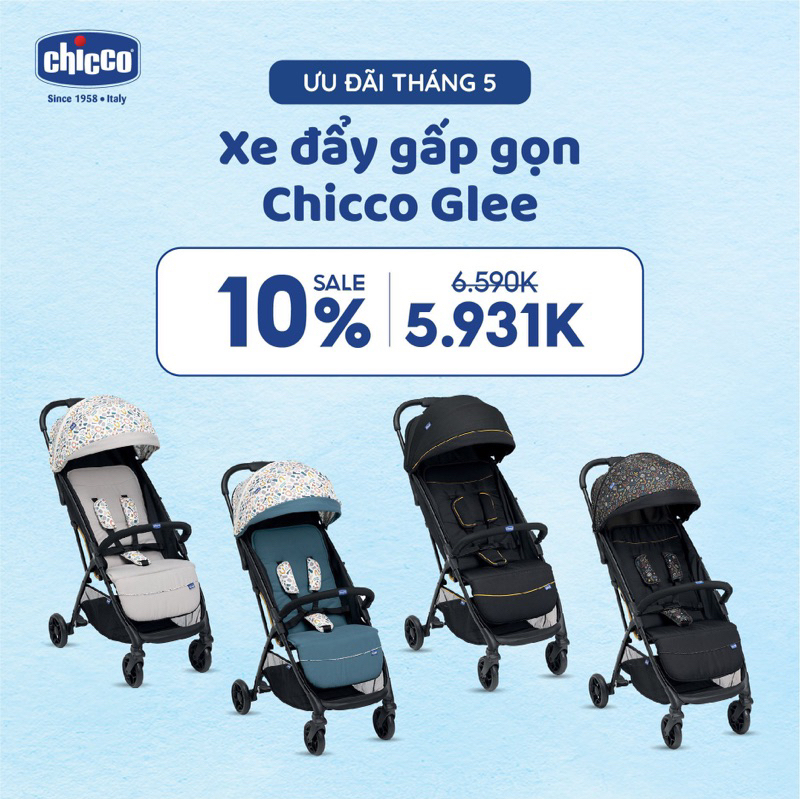 Xe đẩy chicco Glee (Chính hãng BH 12 tháng)