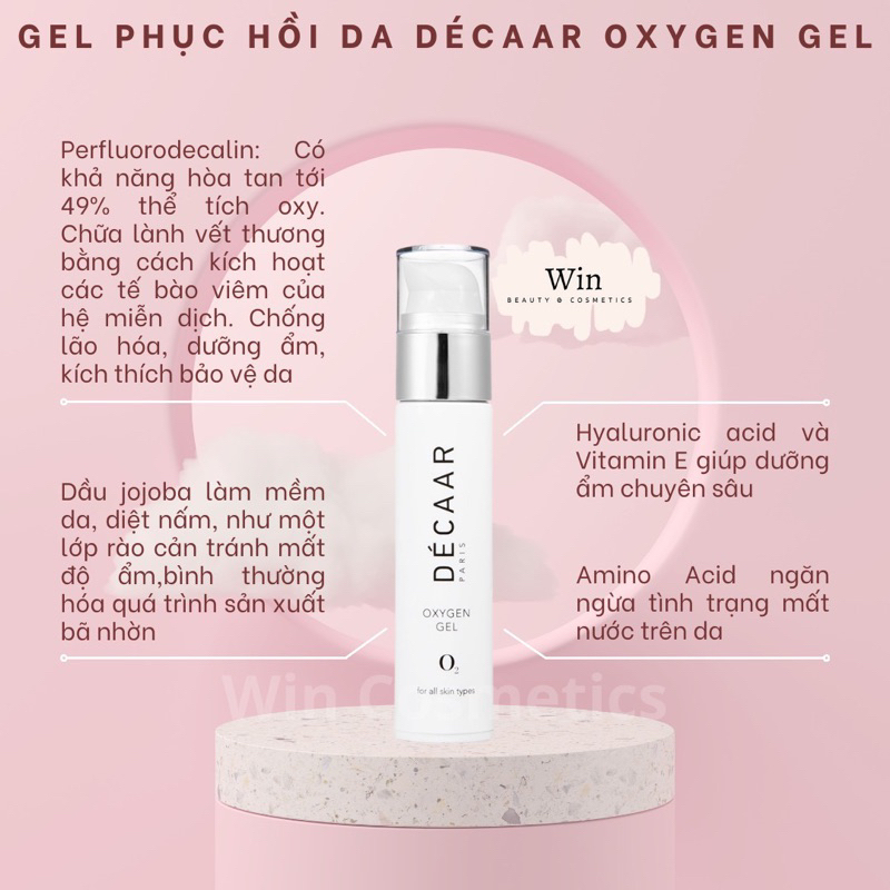 [Hàng Cty] Gel phục hồi da DECAAR Oxygen Gel - Wincosmetic