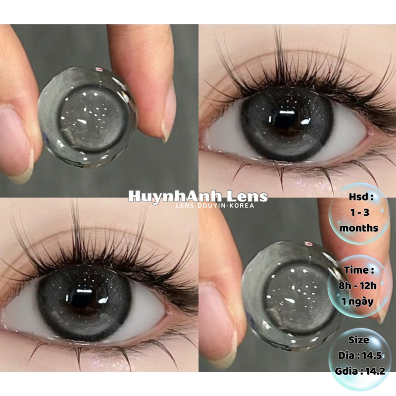 (LENS 0 CẬN) Lens Mắt Kính Áp Tròng xanh blue tây sáng nhiều ánh nhũ vàng phong cách hóa trang giãn vừa calla