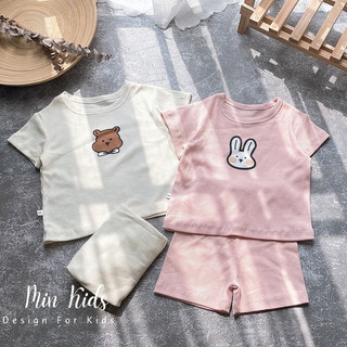 Bộ cộc gân in hình gấu thỏ cho bé