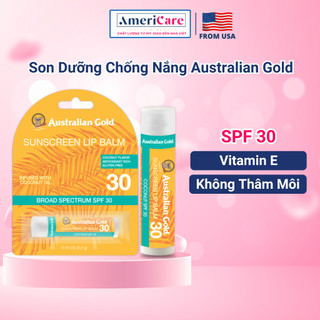 Son dưỡng chống nắng Australian Gold, son chống nắng SPF 30, chống thâm môi - Americarevn