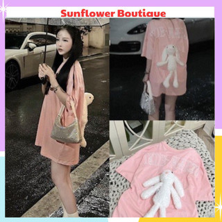 [CÓ ẢNH THẬ] Áo thun phông nam nữ tay lỡ chất cotton đẹp KÈM gấu thỏ sau lưng dễ thương/ áo 13De kèm thỏ cute, áo unisex