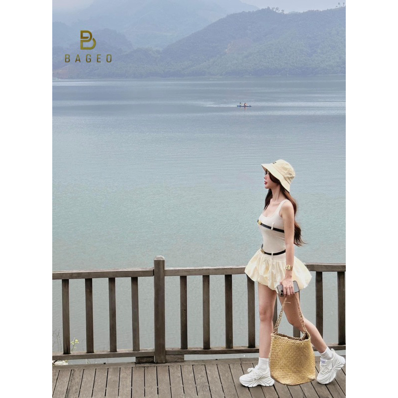 (Sẵn) Váy cổ U dáng ngắn chân bồng tkcc 𝐁𝐀𝐆𝐄𝐎 | BigBuy360 - bigbuy360.vn
