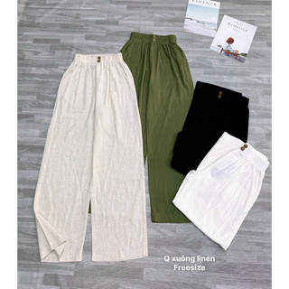 Quần suông linen lưng thun