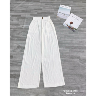 Quần suông linen lưng thun