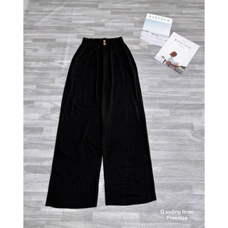 Quần suông linen lưng thun