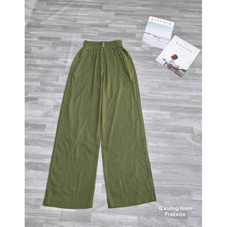 Quần suông linen lưng thun