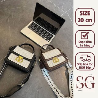 Túi xách cầm tay dây bảng to, túi đeo vai kẹp nách size 20 đựng nhiều đồ