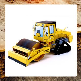 Mô Hình Giấy Xe Lu Sakai LV550D