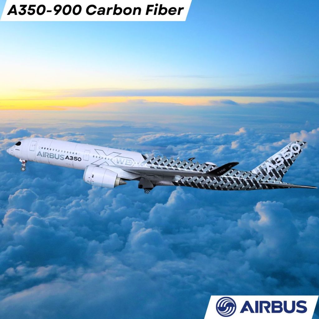 Mô hình giấy máy bay thương mại AIRBUS A350-900 Carbon Fiber Edition