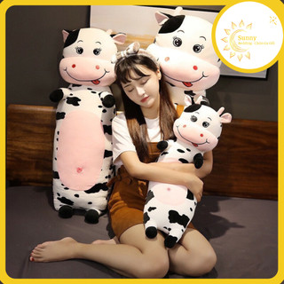 Gấu Bông Gối Ôm Hình Bò Sữa Lót Bông Gòn Siêu Nhẹ Vải Mềm mịn🐮