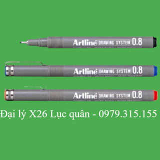 Bút tham mưu đệm màu vẽ kí hiệu tham mưu - Artline 0.8mm xanh - đỏ - đen