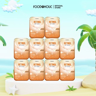Combo 10 Mặt Nạ Retinol Hỗ Trợ Giảm Mụn, Tái Tạo Da Foodaholic 23ml/miếng