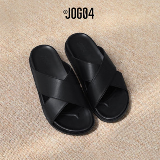 Dép da JOG04 - thiết kế quai chéo , quai da 3 lớp chắc chắn ( E1 )