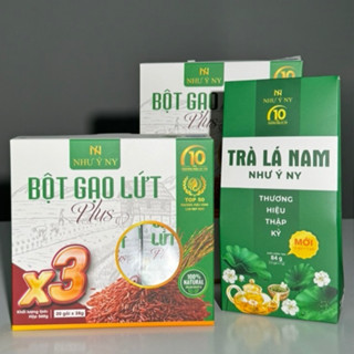 [Mua 2 bột và 1 trà] Bột gạo lứt Plus X3 Như Ý hộp 20 gói x 28g hỗ trợ giảm cân, giảm mỡ.