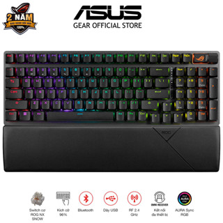  Bàn phím cơ FPS không dây ASUS ROG Strix Scope II 96 WL swith cơ ROG NX Snow  bluetooth usb códây  layout 96%,thay sạc 
