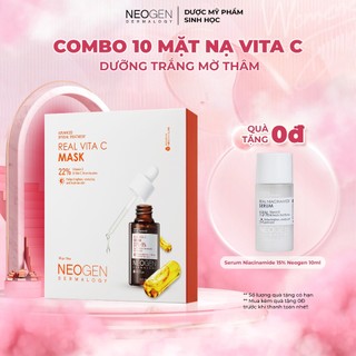 Combo 10 Mặt Nạ Serum x3 Dưỡng Trắng Mờ Thâm Neogen Real Vita C 22% Mask 28g