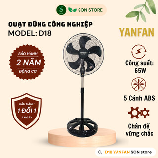 Quạt đứng công nghiệp yanfan d18 , motor đồng 100% 65w, 3 cánh cỡ lớn cao cấp, thiết kế hiện đại